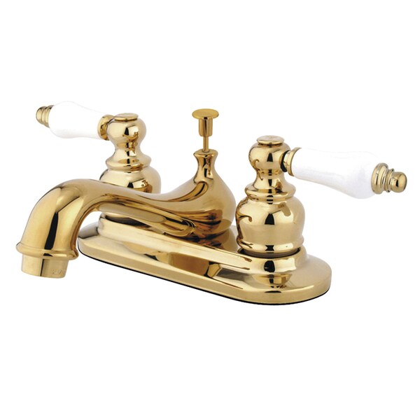 4" Centerset Bathroom Faucet, Polished Brass